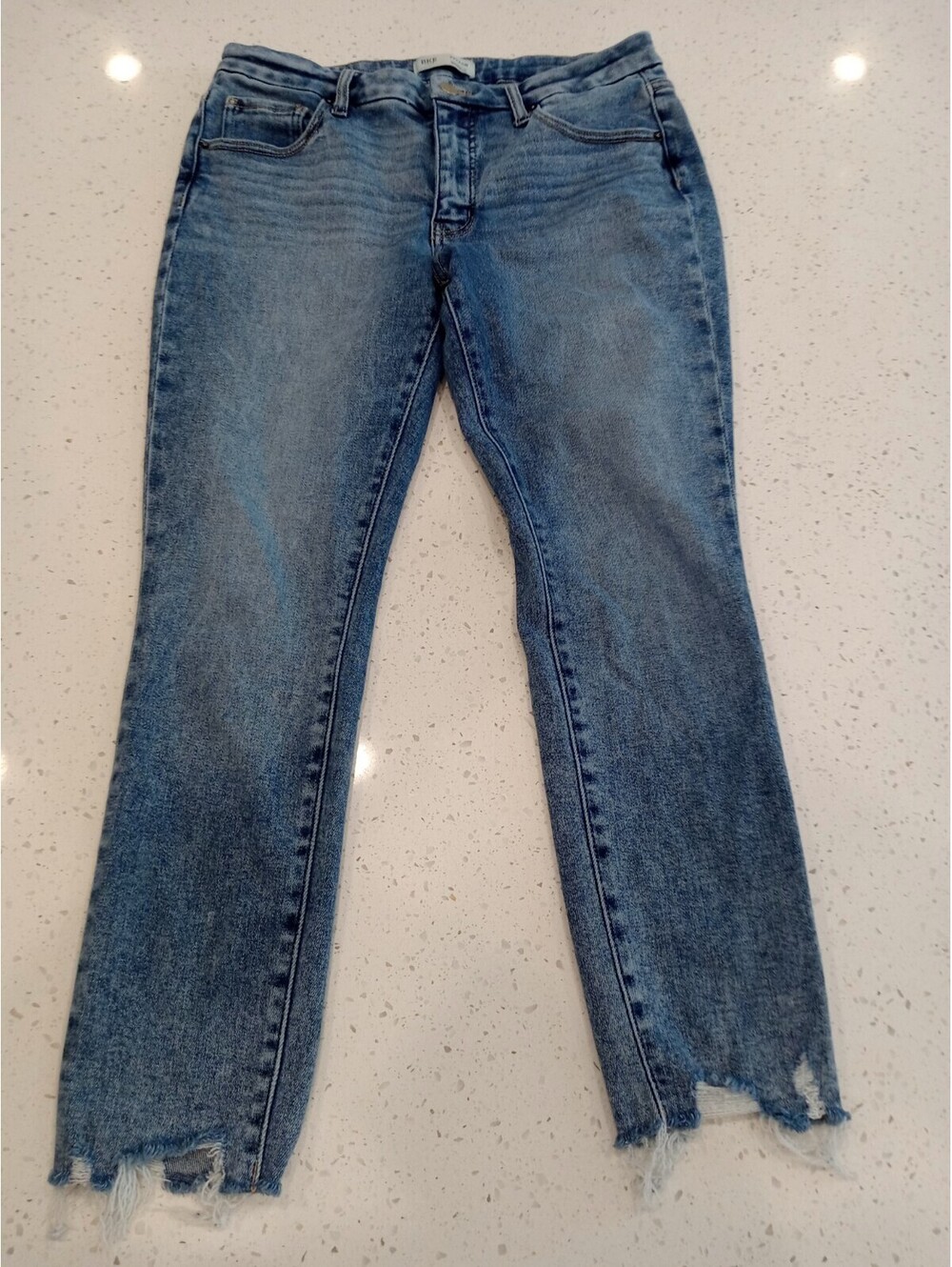 BKE Payton Jeans Womens 30x27 Light Wash Stretch Distressed Ankle Skinny Cuff W3